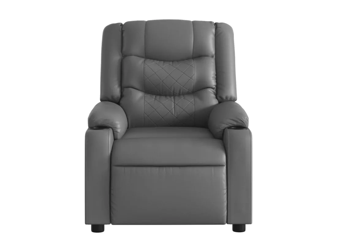 Fauteuil massant inclinable Gris Similicuir