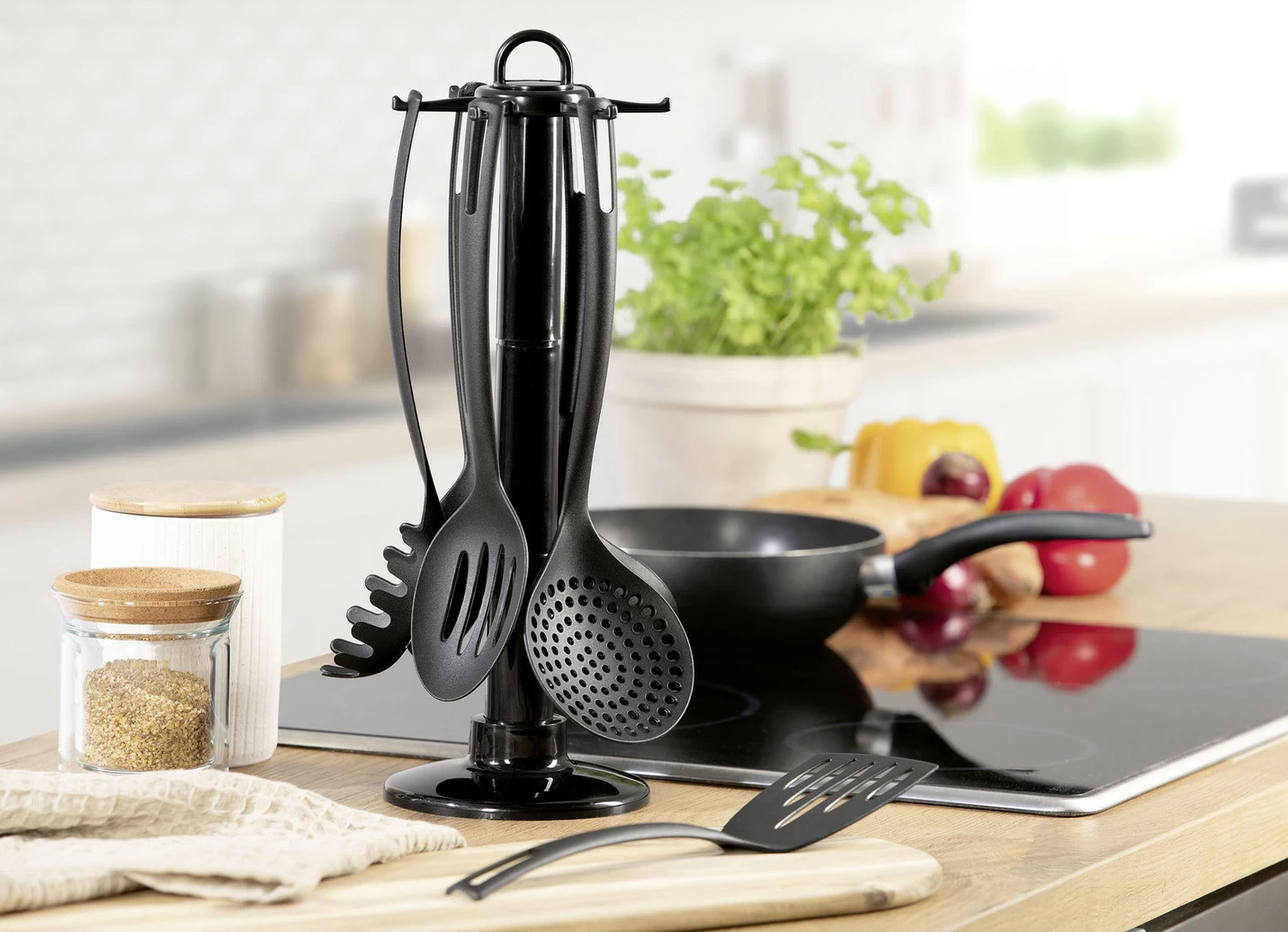 Küchenhelfer-Set, 7-teilig, zum Kochen, Braten und Servieren