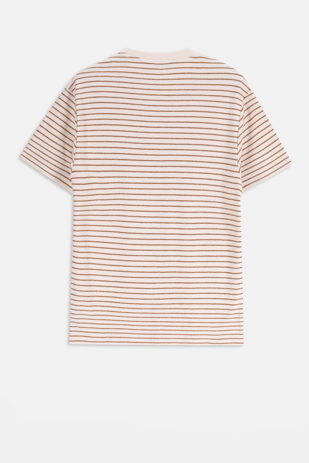 Wit T-shirt met lichtbruine strepen