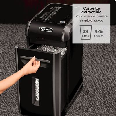 Fellowes Powershred 99Ci - destructeur de documents coupe croisée - 18 feuilles - Corbeille 34 litres - anti-bourrage - sécurité SafeSense
