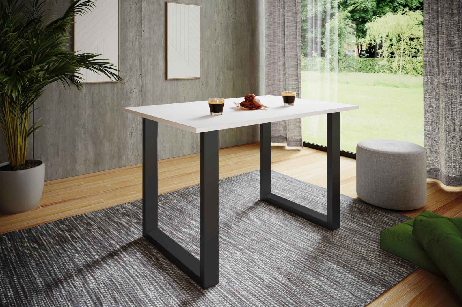 Esstisch XONA - schwarz-weiß - 110x50 cm