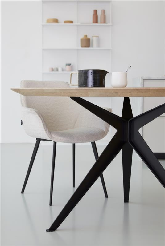 Eettafel Grayson groove naturel ⌀120 cm