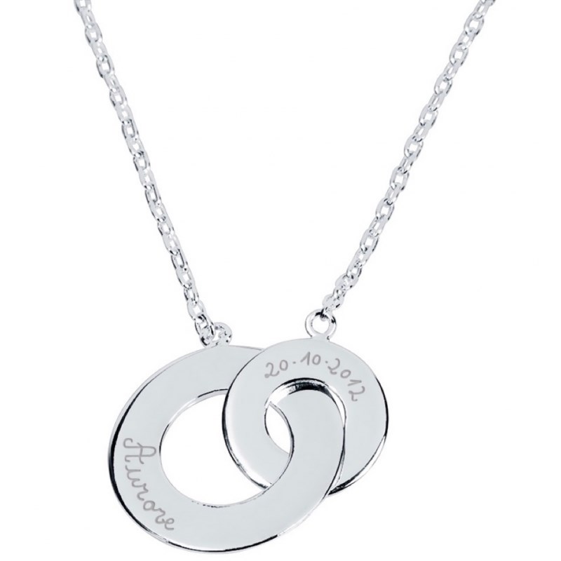 Collier anneaux entrelacés en argent