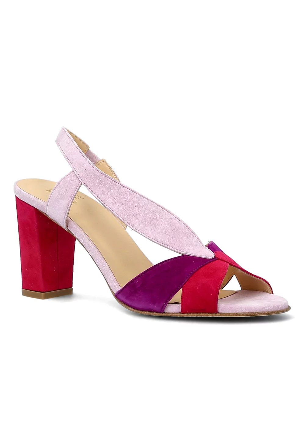 SANDALE ARIANE VELOURS MULTI ROSE