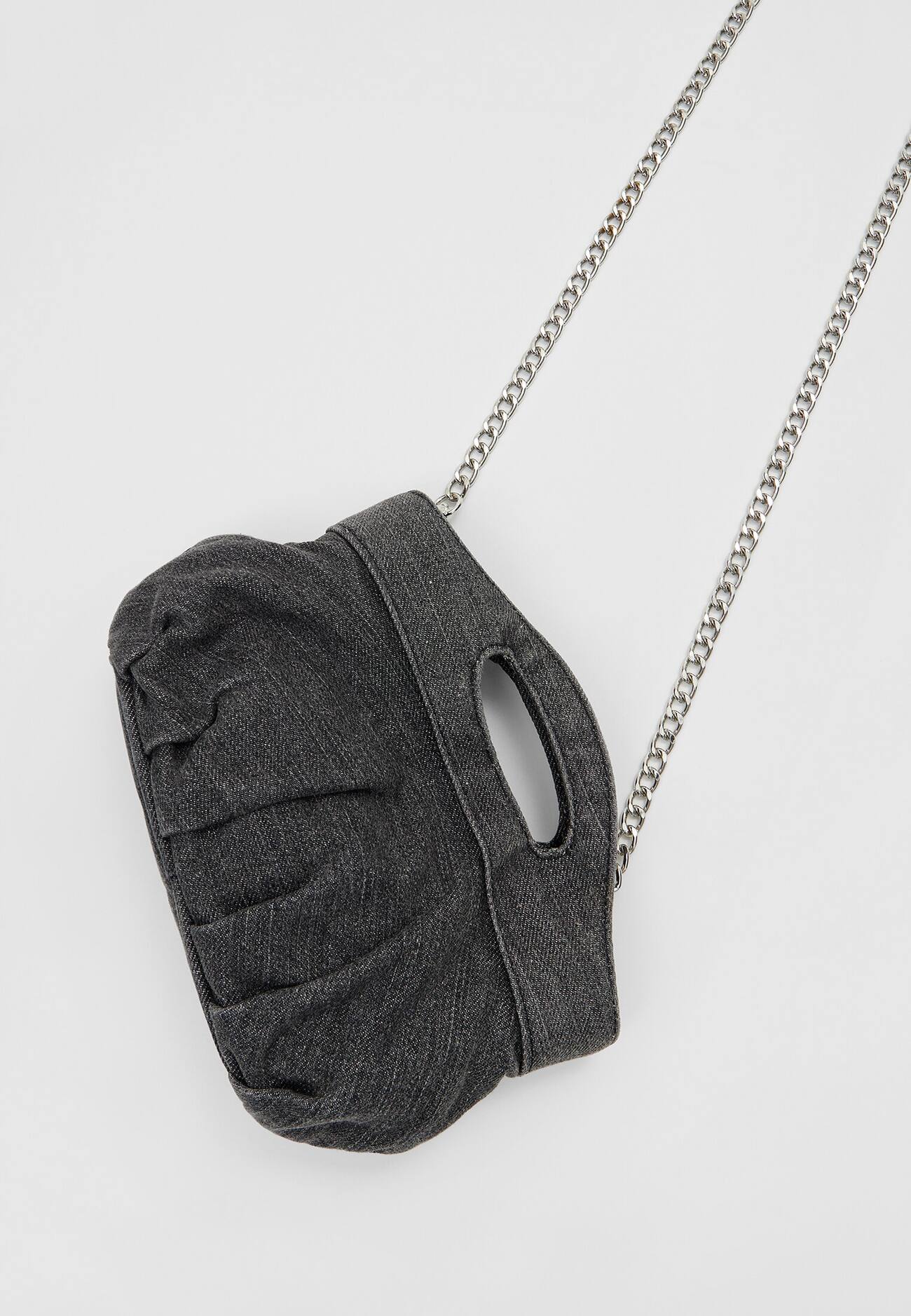 Mini bolsa jeans com alça