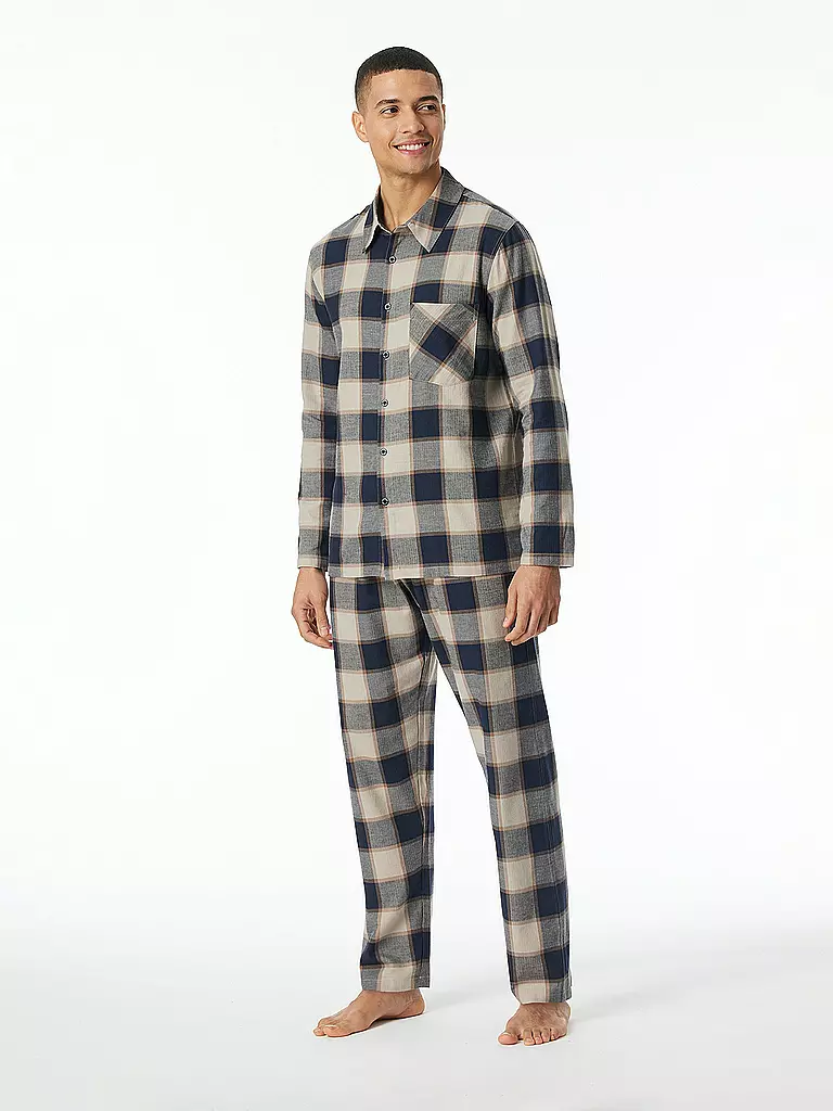SCHIESSER Pyjama blau