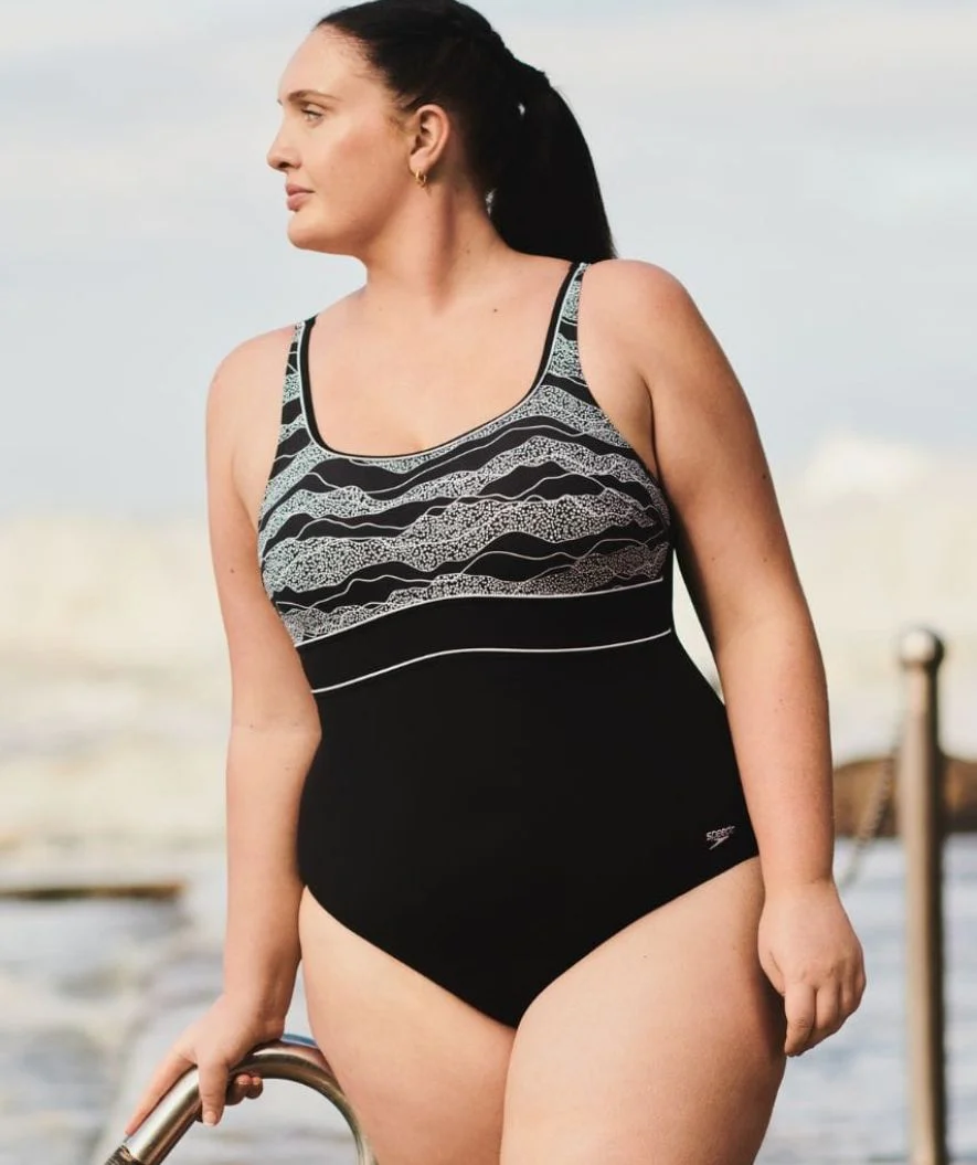 Speedo badedragt til damer - Contour Eclipse - Sort/hvid