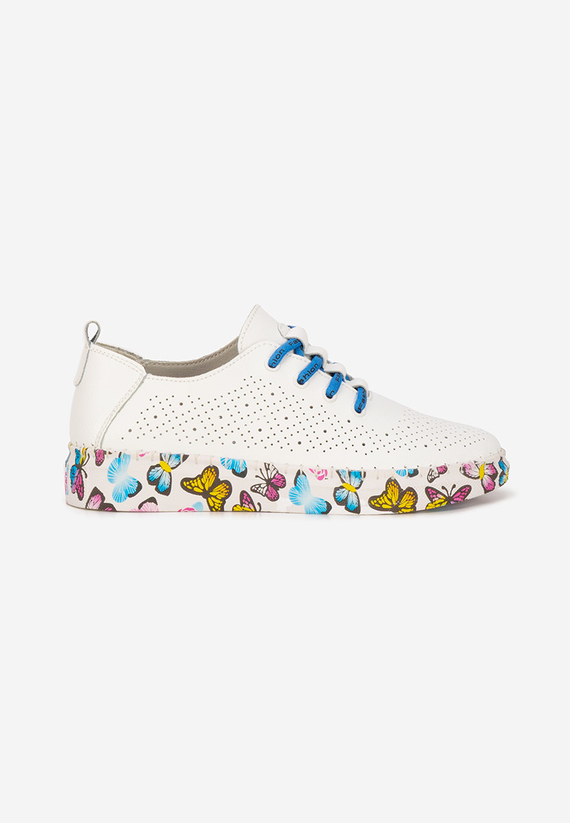 Baskets pour femme en cuir blancs Baty