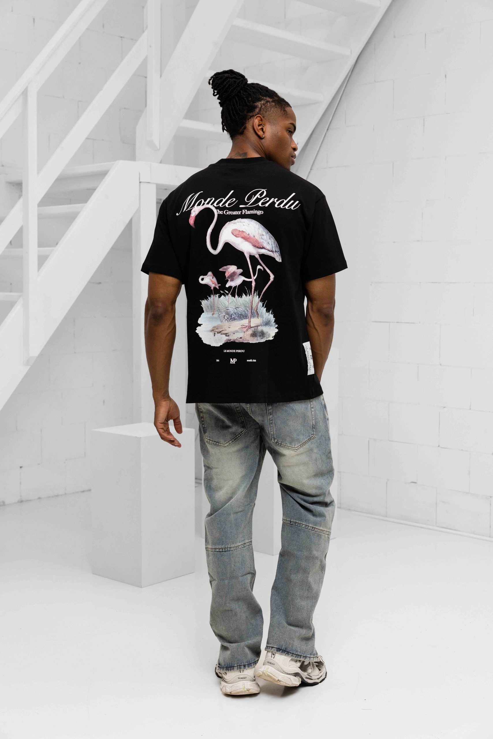 Le Monde Perdu The Greater Flamingo T-Shirt Heren Zwart