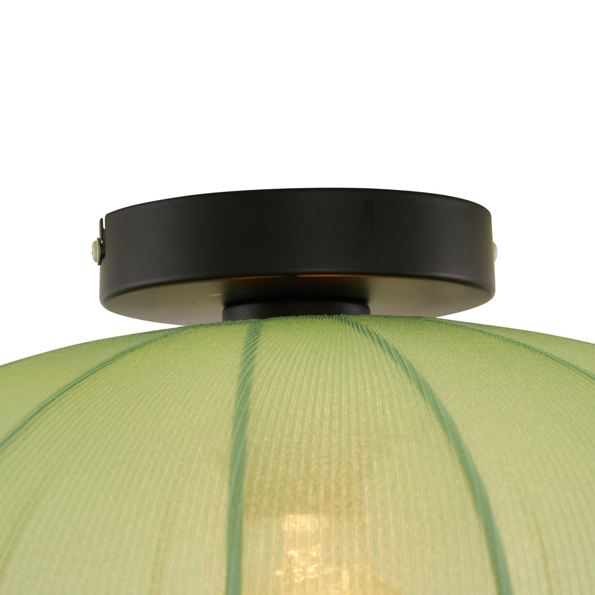 Japandi plafondlamp groen met stoffen kap - Bida
