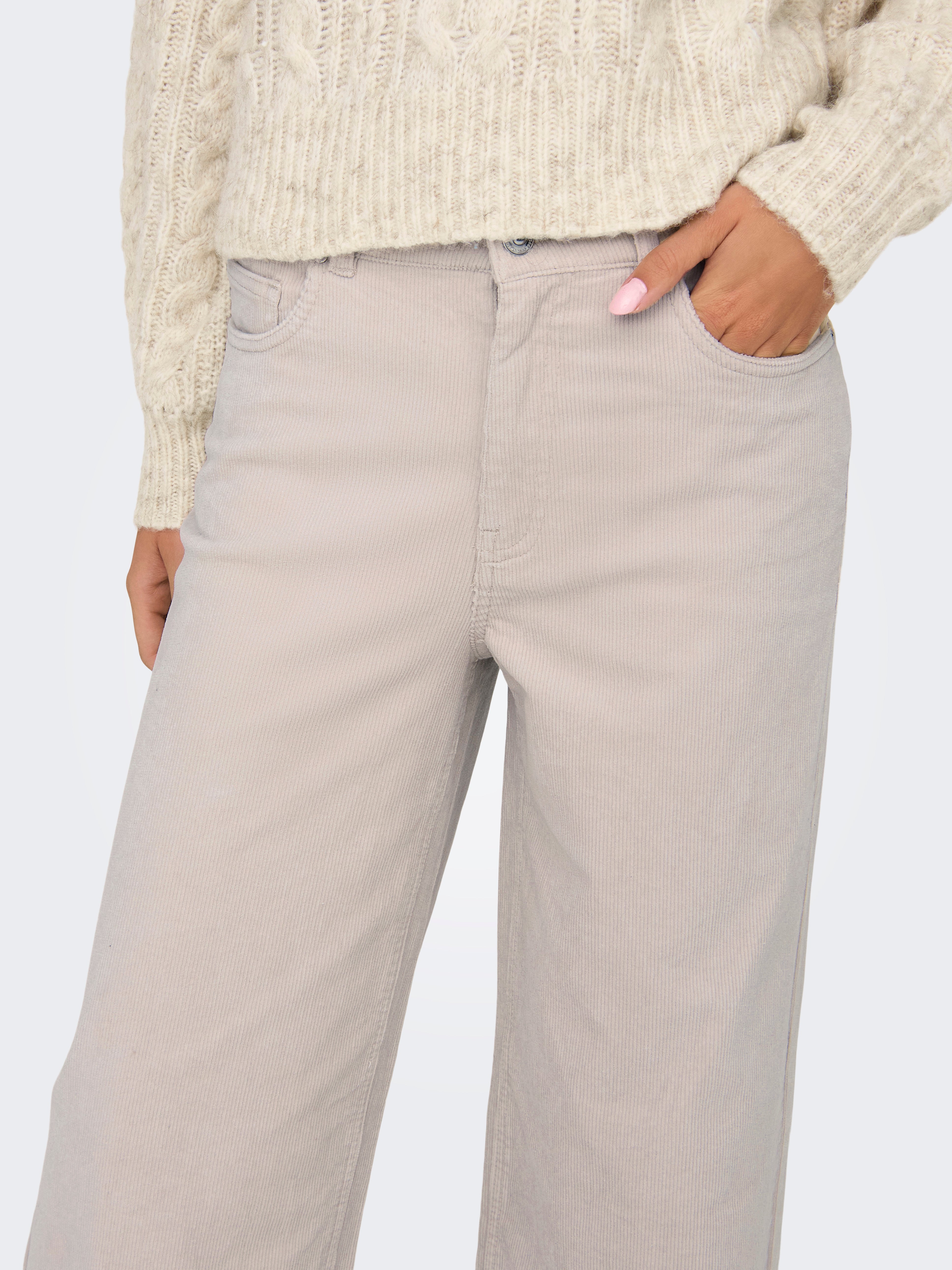 ONLMADISON-LISY Hohe Taille Weiter Beinschnitt Hose mit weitem Beinschnitt Pumice Stone