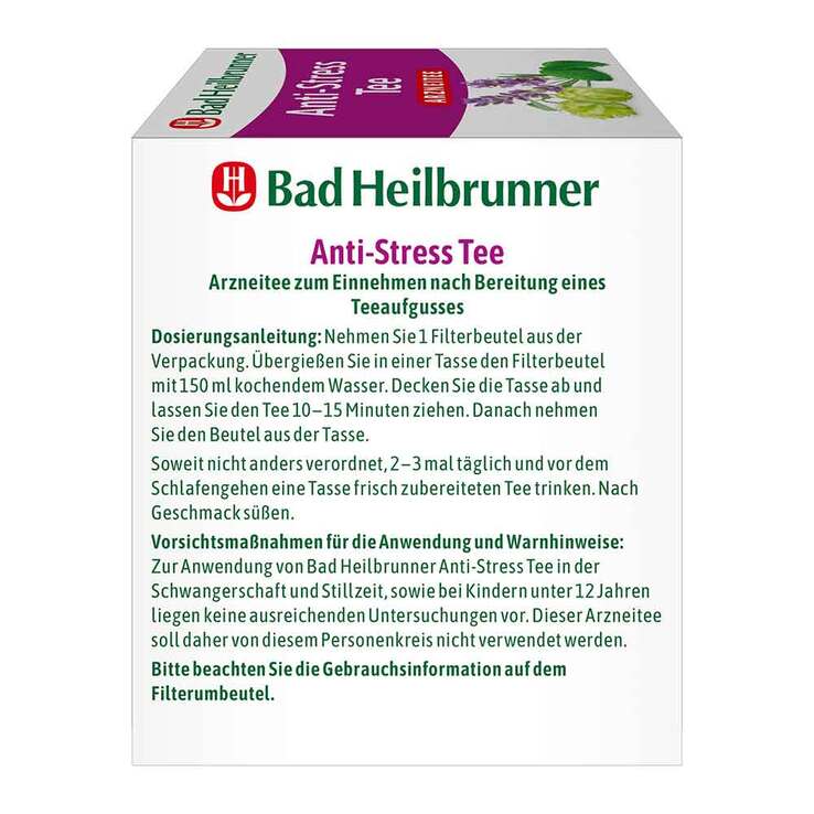 Bad Heilbrunner Tee Anti Stress Filterbeutel, 8X1.75 g