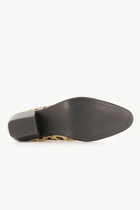 Leder-Stiefeletten, Leomuster, Weite H