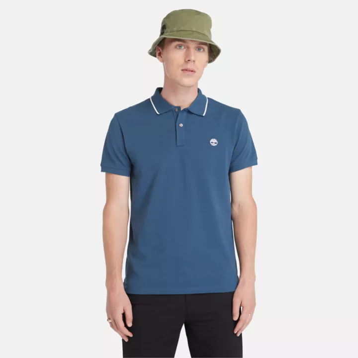 Polo Millers River à col imprimé pour homme en bleu