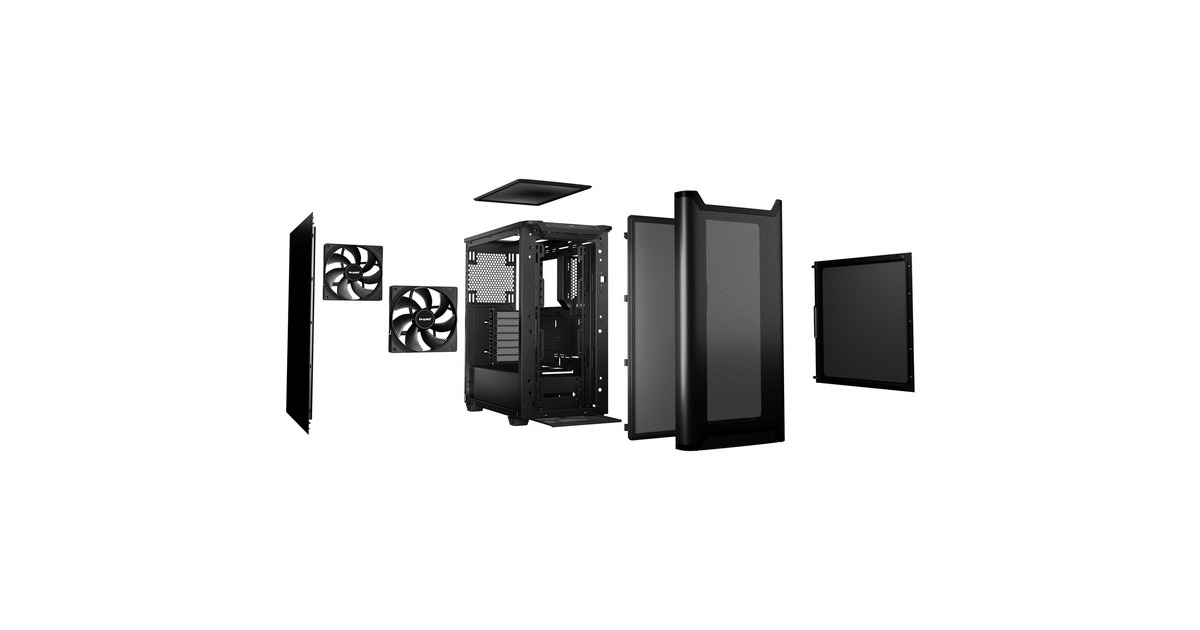be quiet!PURE BASE 501 Airflow midi tower behuizing  (Zwart | 2x USB-A | 1x USB-C)