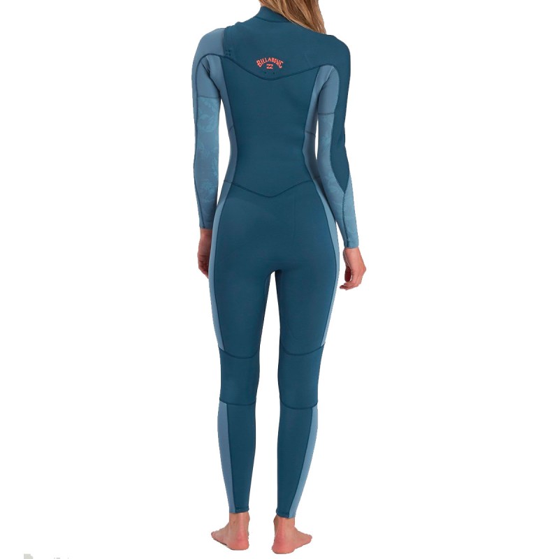 Combinaison Billabong 2021 Femme Synergy 4/3mm Chest Zip Blue Seas - The Corner Shop