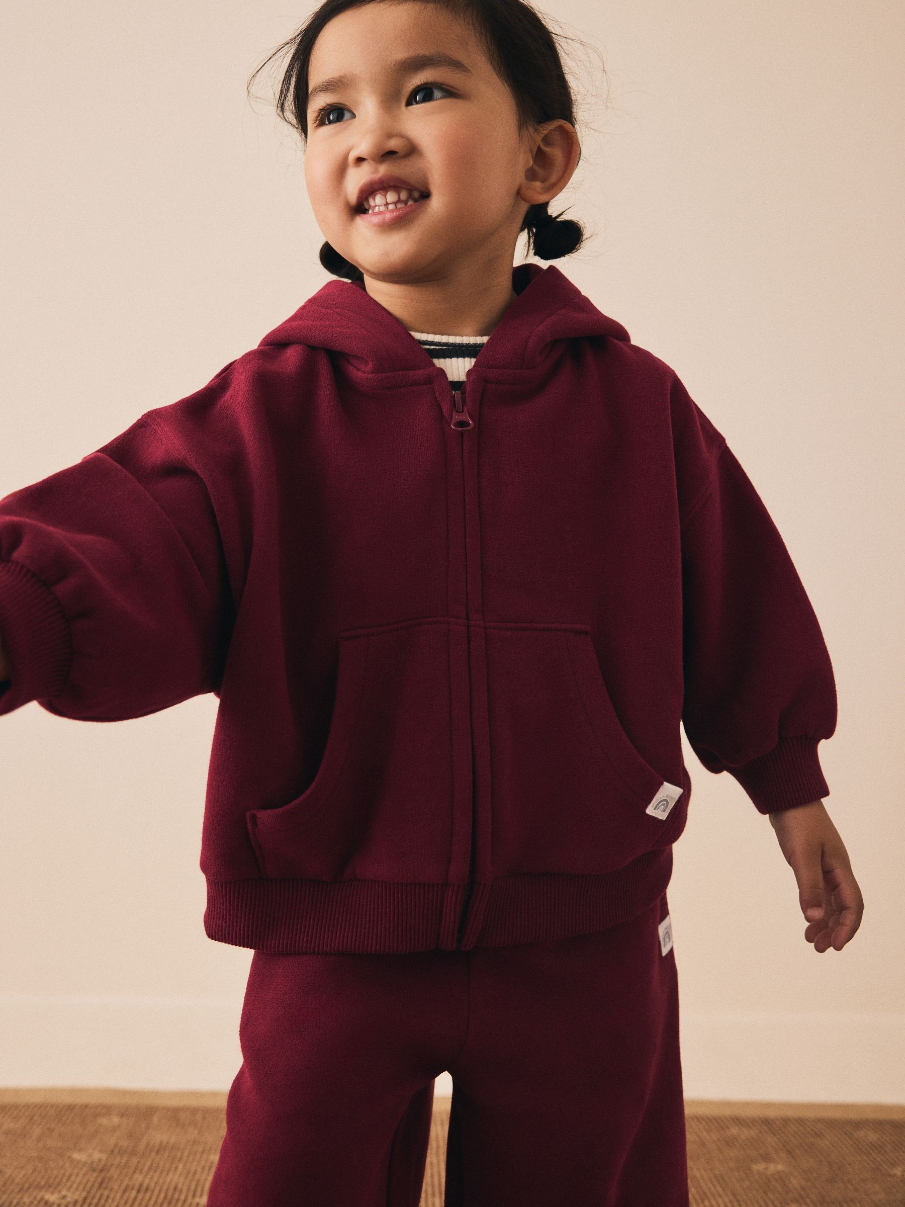 Bordeauxrood - Hoodie met ritssluiting (3 mnd-7 jr)