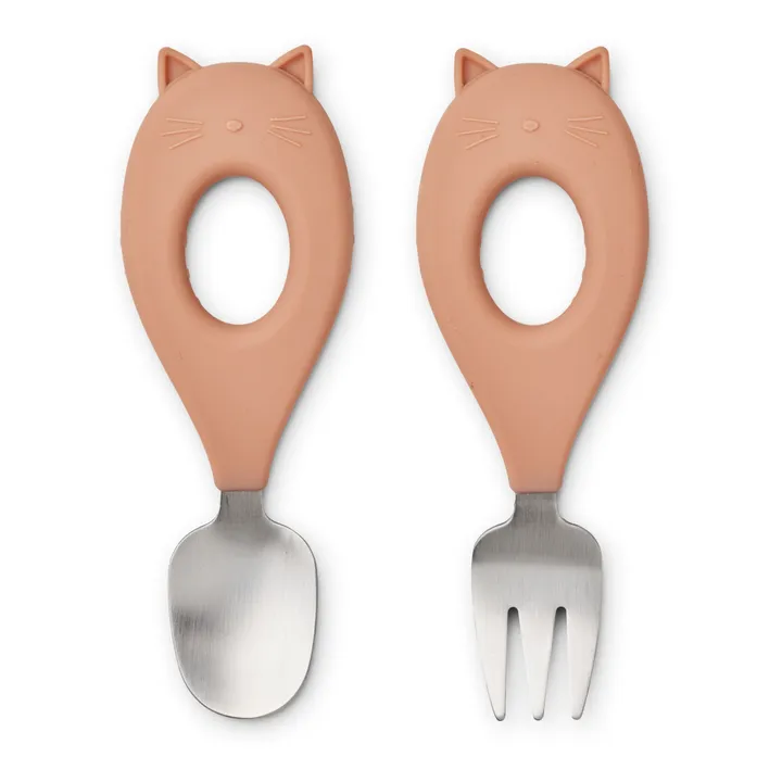 Liewood Couverts Stanley en inox - Set de 2 | Rose pâle