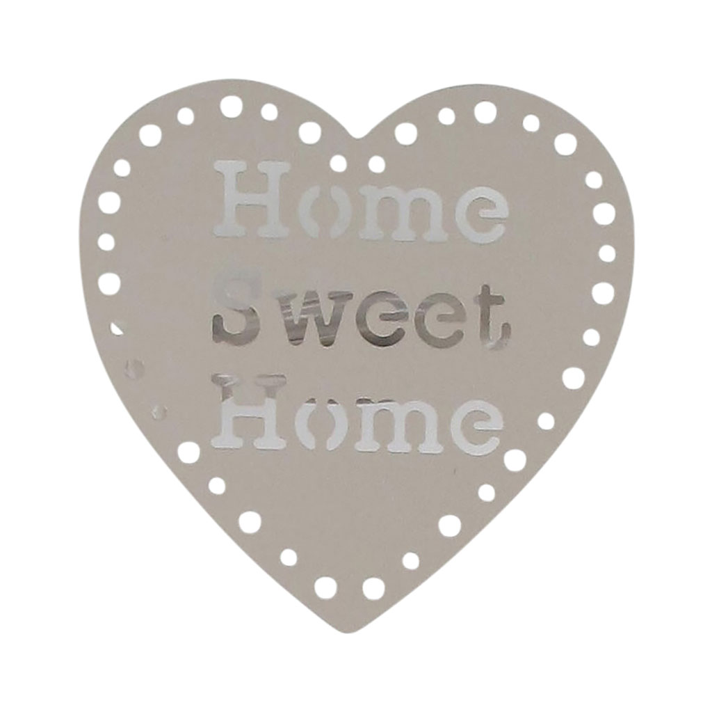 Lot de 2 pinces cœur HOME SWEET HOME taupe 8x8cm