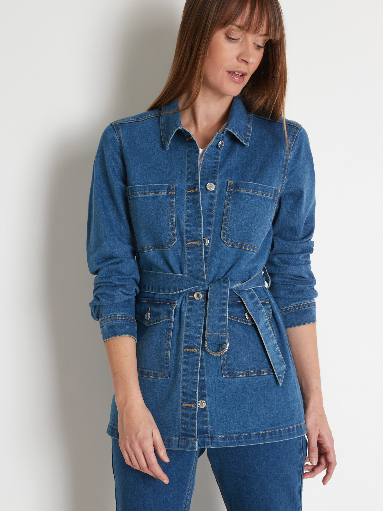Veste saharienne en denim