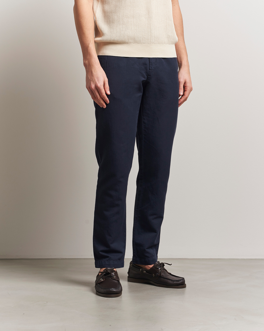 Sunspel Cotton/Linen Trousers Navy
