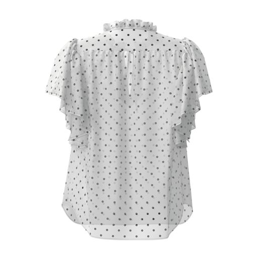 Co'Couture Dionne Dot Frill Bluse, Off White, L