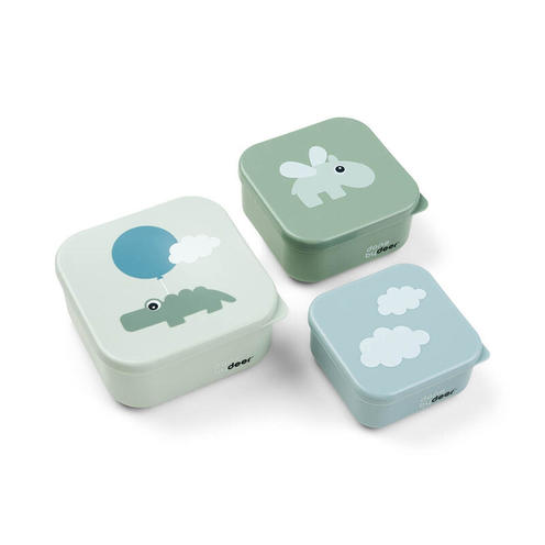 Lot de 3 Boîtes à Gouter HAPPY CLOUDS Vert - DONE BY DEER
