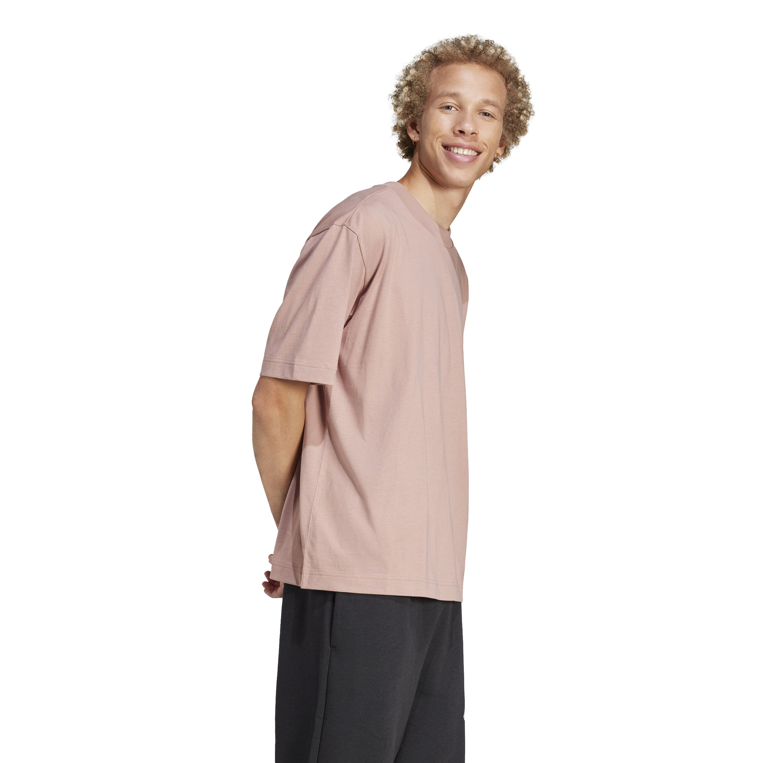 adidas Essentials Loose Fit 3 Bar Logo T-shirt Hommes - Vieux Rose
