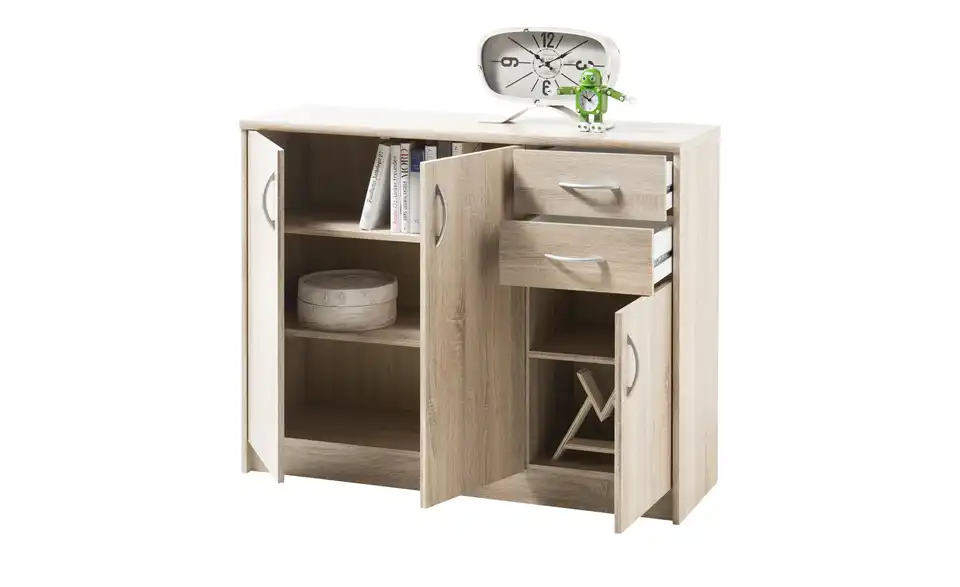Kommode Optimus Eiche Sonoma (Nachbildung) Ausführung III (3 Türen/2 Schubkästen) 86 cm