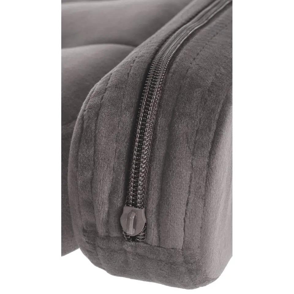 CLP Barkruk Dublin zwart Frame - Fluweel - grijs