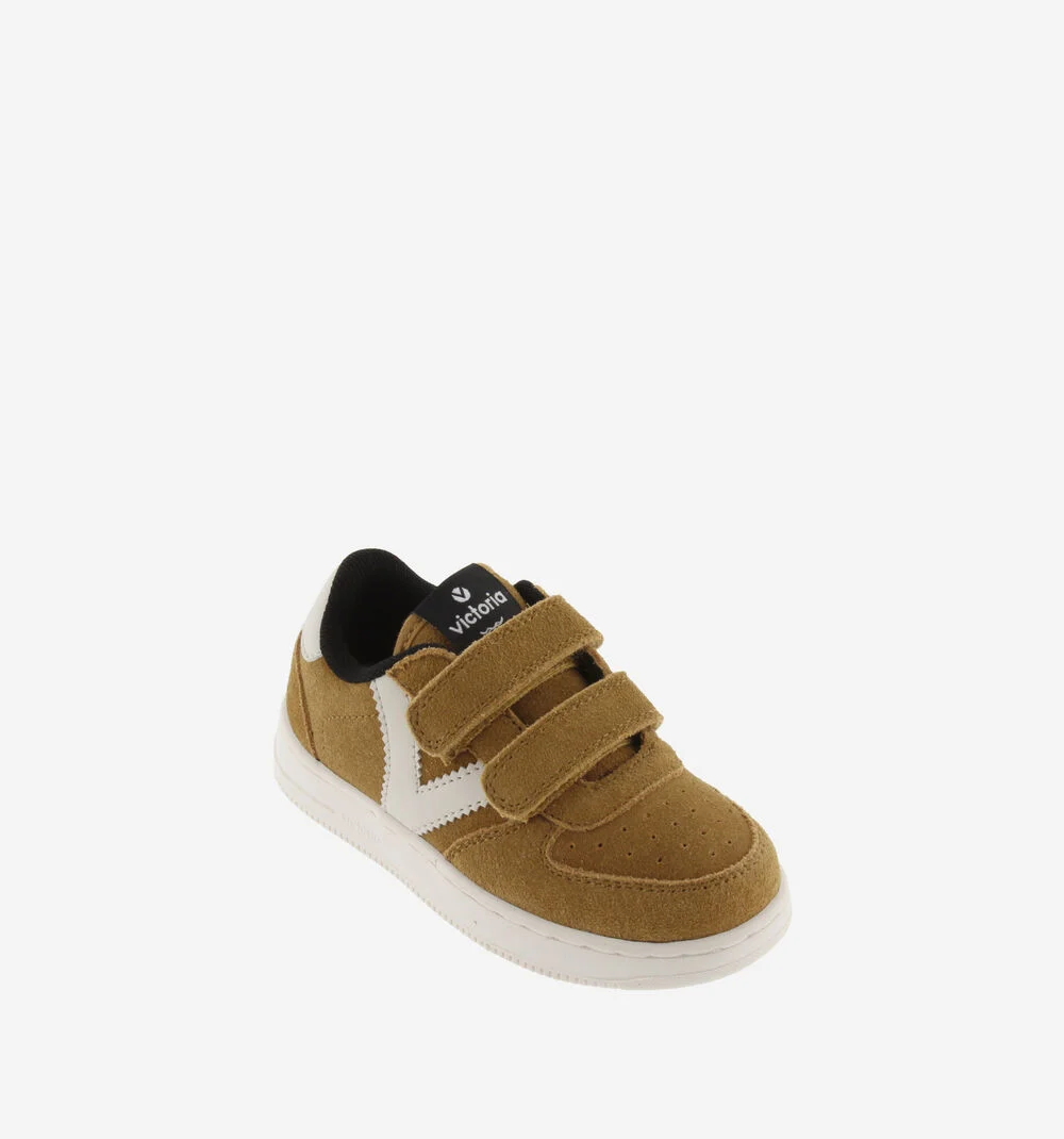 TIEMPO SPLIT LEATHER TRAINERSWHISKY