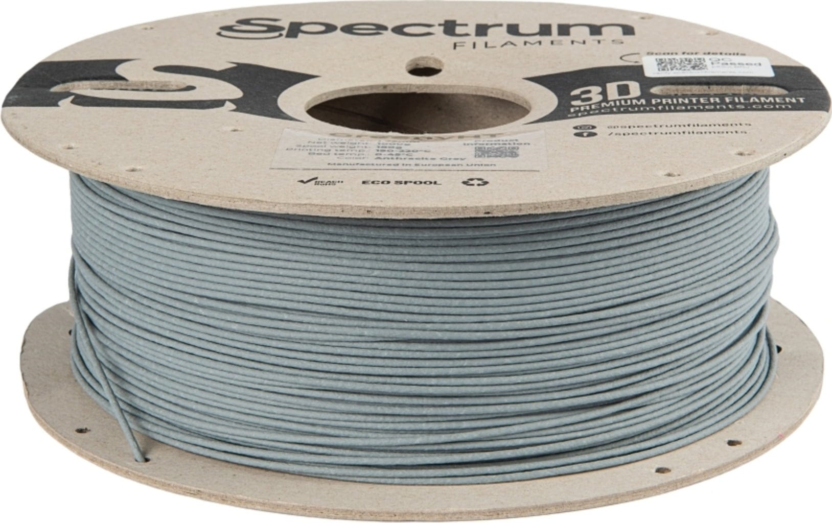 Spectrum  GreenyHT Anthracite Grey, 1,75 mm / 1000 g    Filament mit sehr guten thermischen & mechanischen Eigenschaften