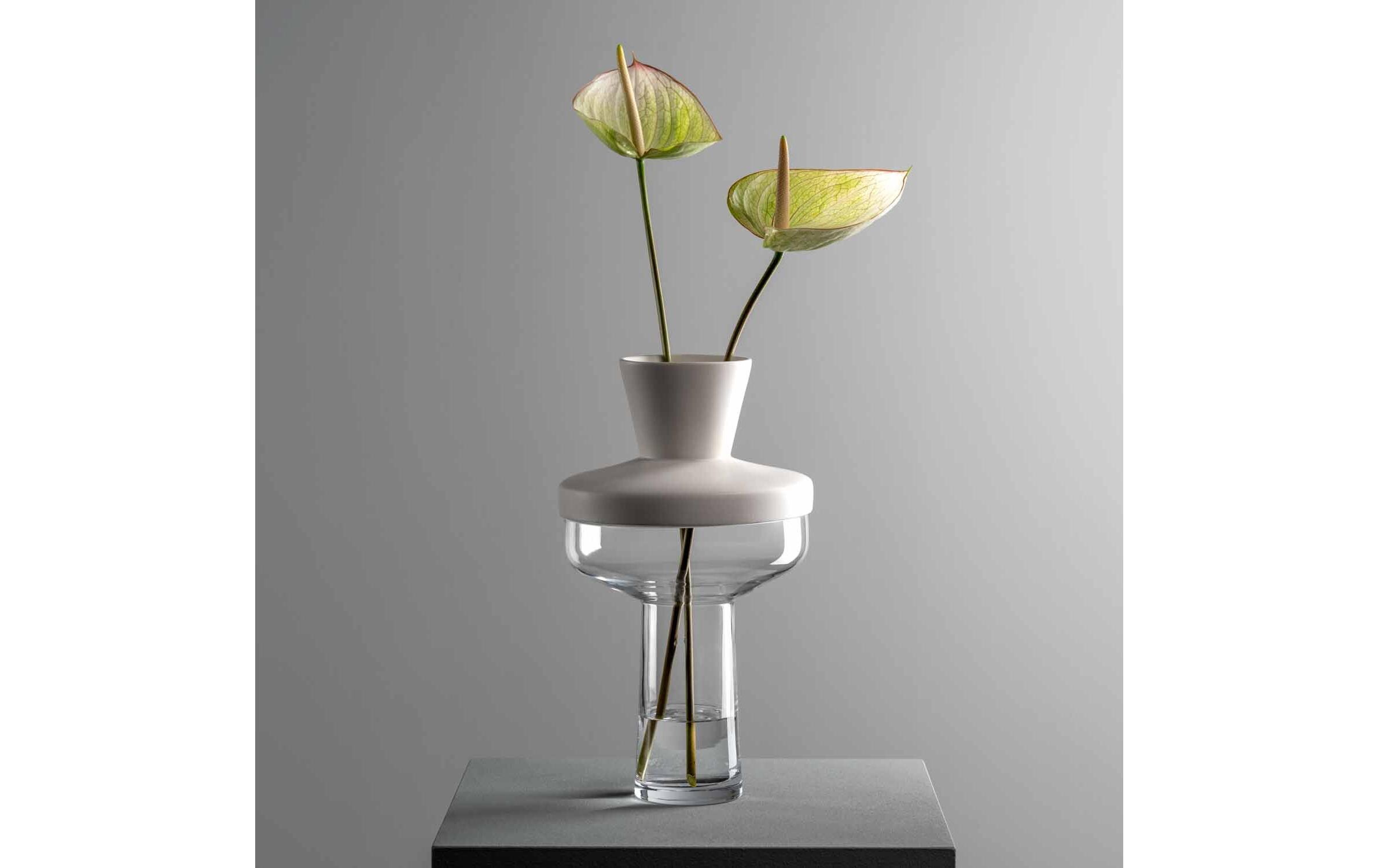 Vase + Top Riva 36 cm, TransparentGlasvase