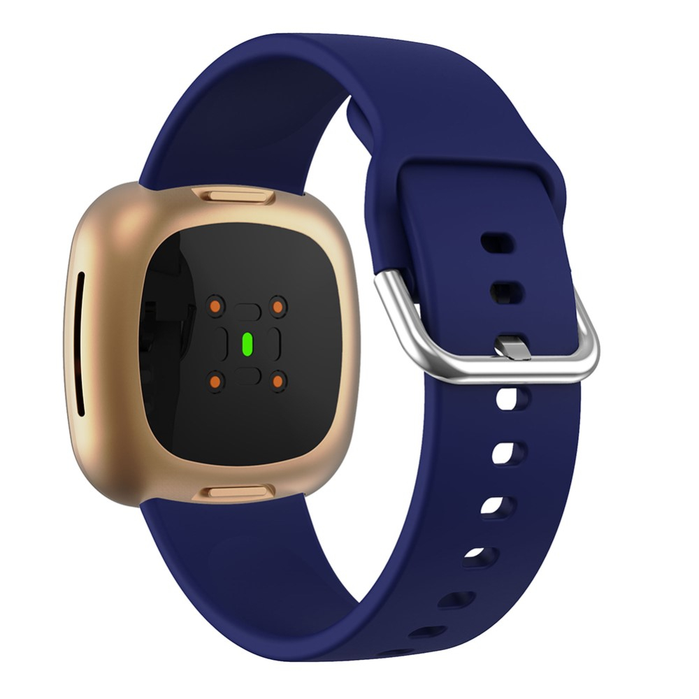 Fitbit Versa 4 / Versa 3 / Sense 2 / Sense Silikon Sport Armband mit Dornschliesse (Gelenkumfang 152-218mm) - Dunkelblau