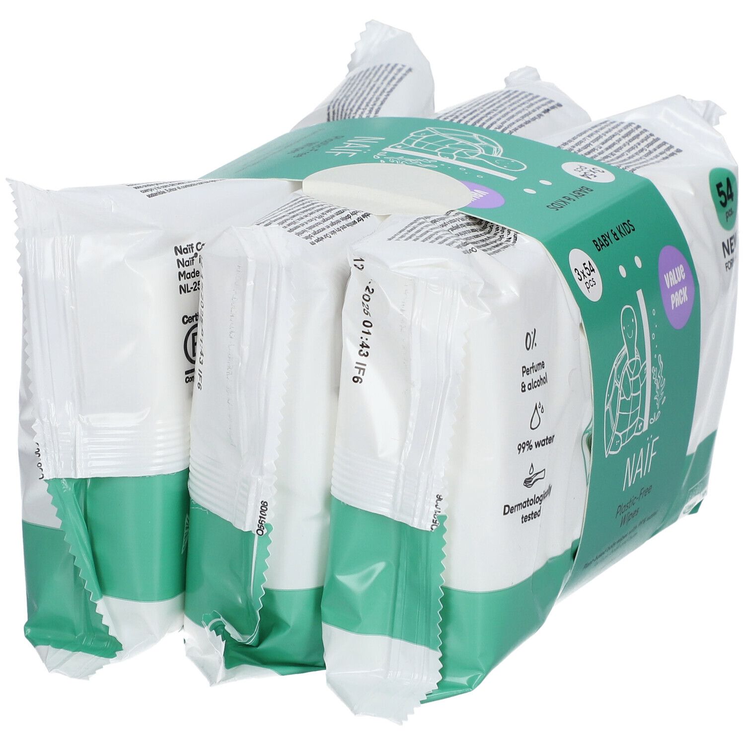 NAÏF® Baby & Kids Feuchttücher, kunststofffrei