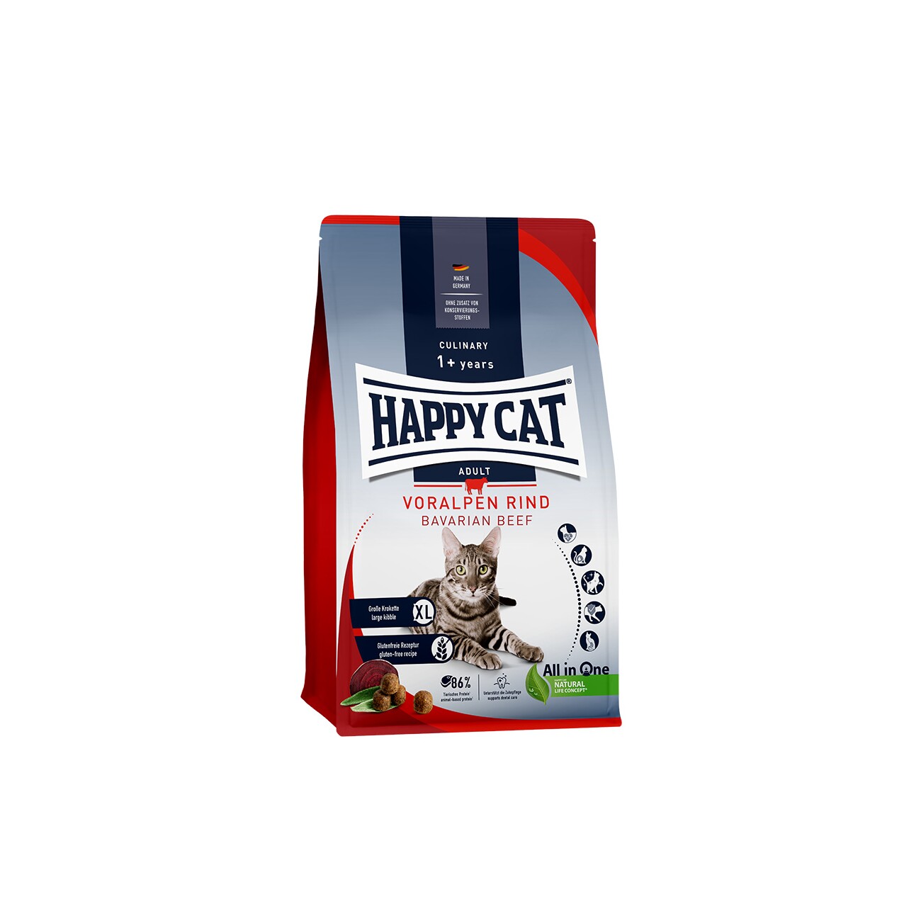 HAPPY CAT Culinary Trockenfutter Katze Adult, Voralpen-Rind 10 kg