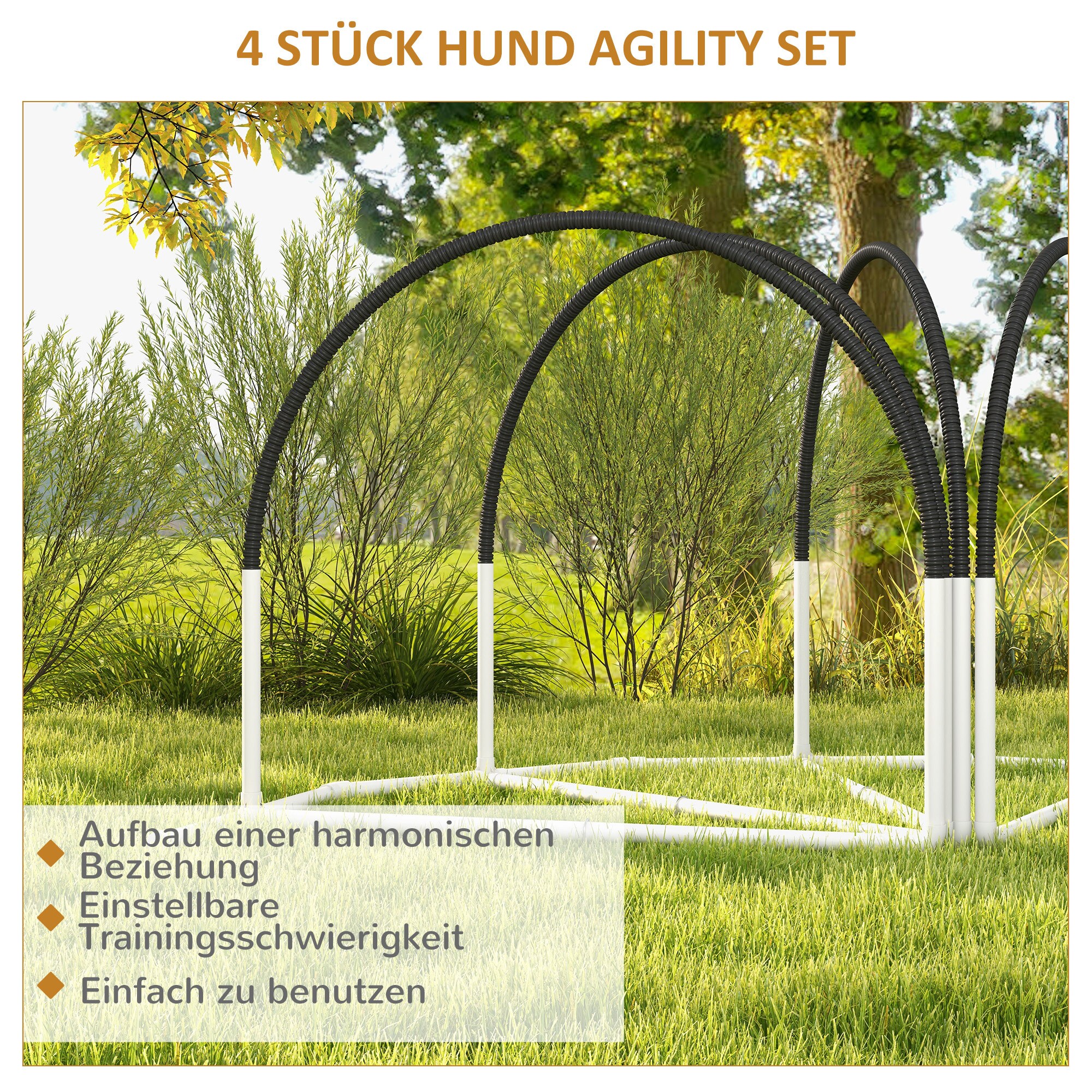 PawHut Hürdenlaufset mit Tragetasche weiß 89L x 69B x 99H cm