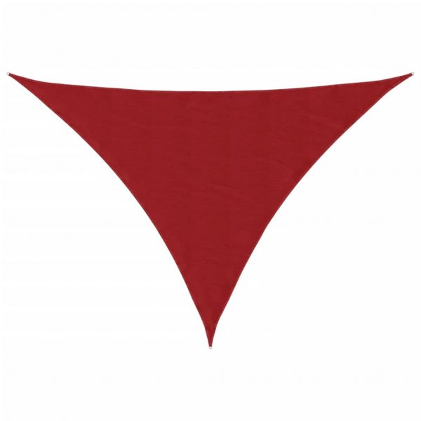 vidaXL Para-sol Estilo Vela Tecido Oxford Triangular 5x6x6 M Vermelho - 1148632653