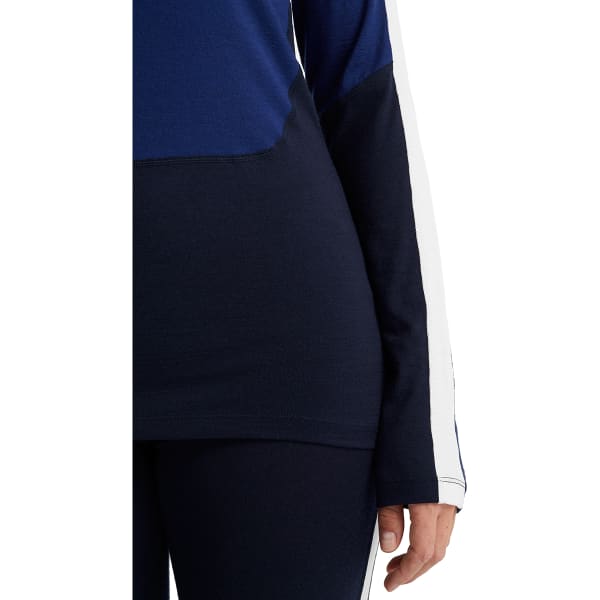 T-shirt thermique ICEBREAKER W 200 SONEBULA LS HIGH NECK MIDNIGHT NAVY/ROYAL NAVY/SNOW/CB