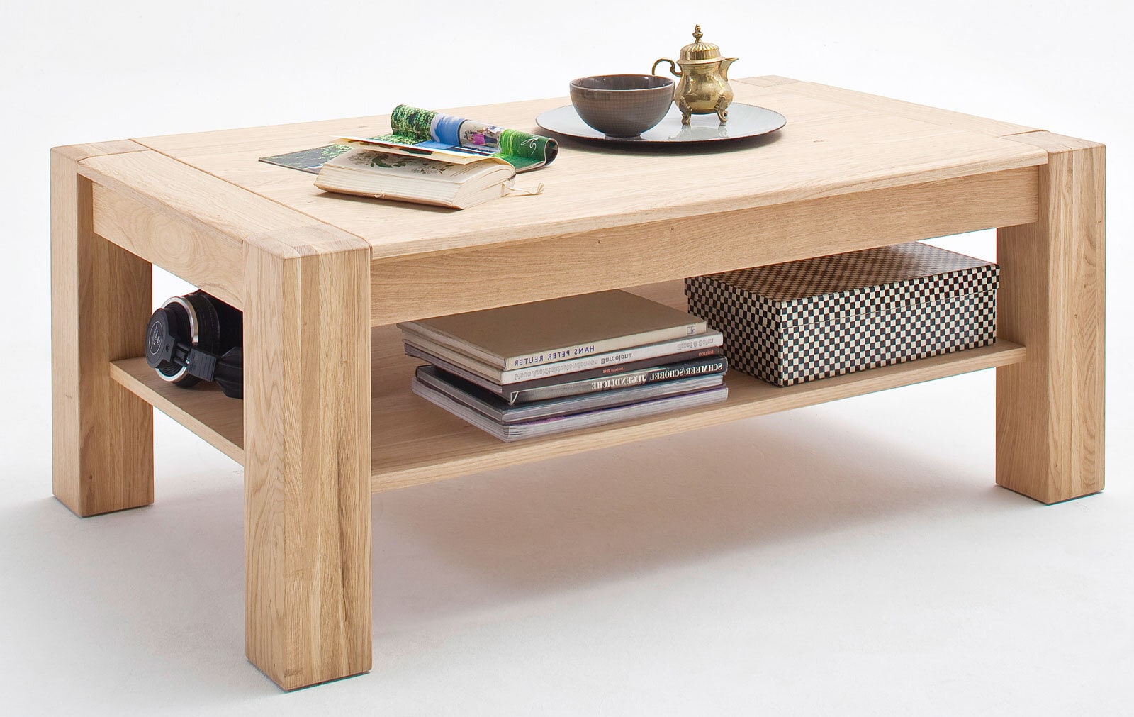 Couchtisch 115 x 70 cm Eiche bianco teilmassiv
