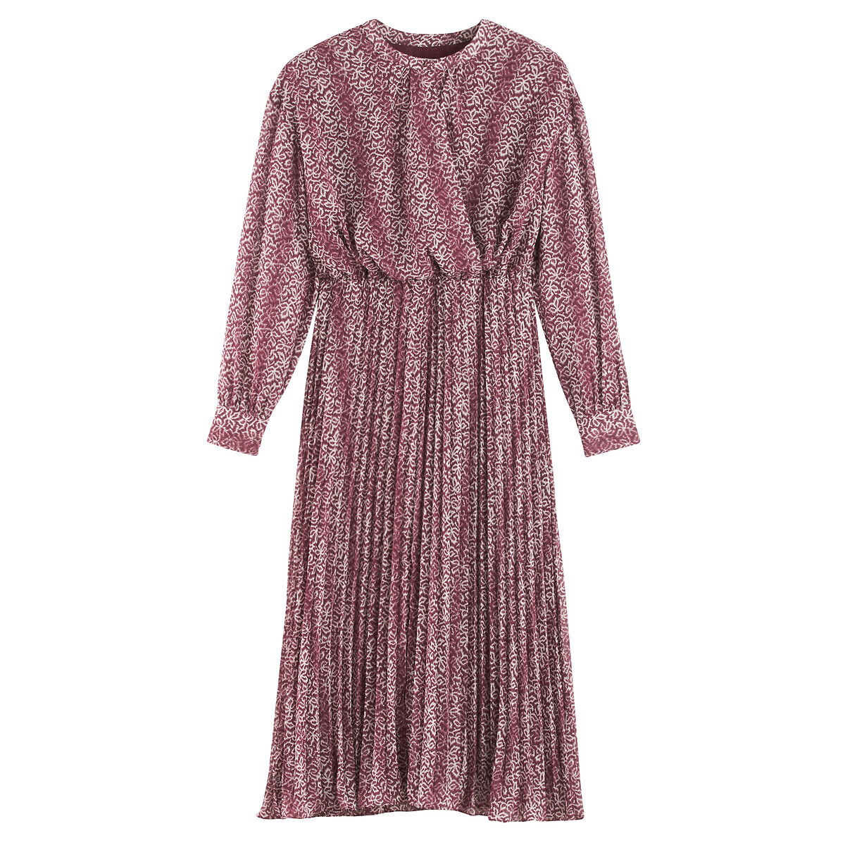 COLEÇÕES LA REDOUTE<br>Vestido tipo manta plissado com estampa gráfica
