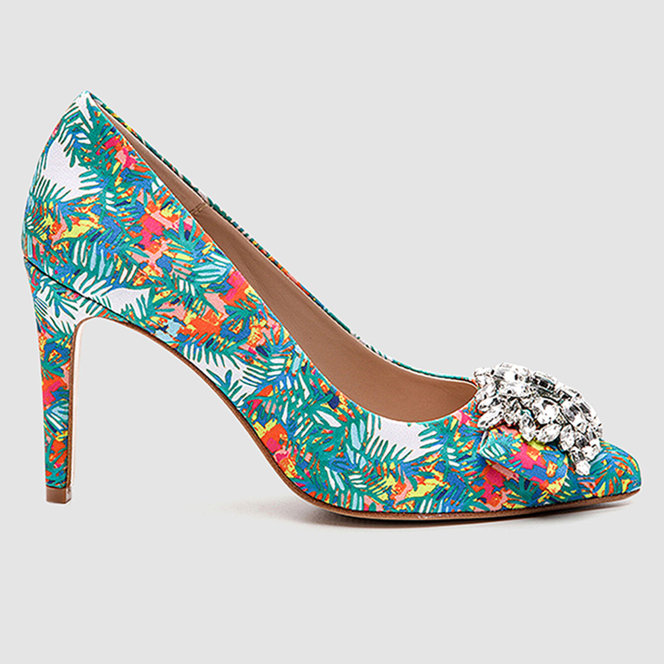 Cosmoparis Escarpins Manifika blanc/multicolore - Talon 9 cm