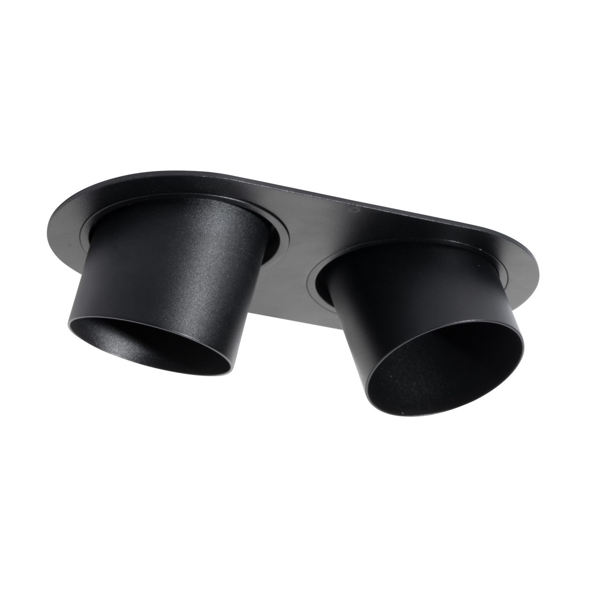 Set van 6 inbouwspots zwart GU10 70mm kantelbaar 2-lichts - Installa