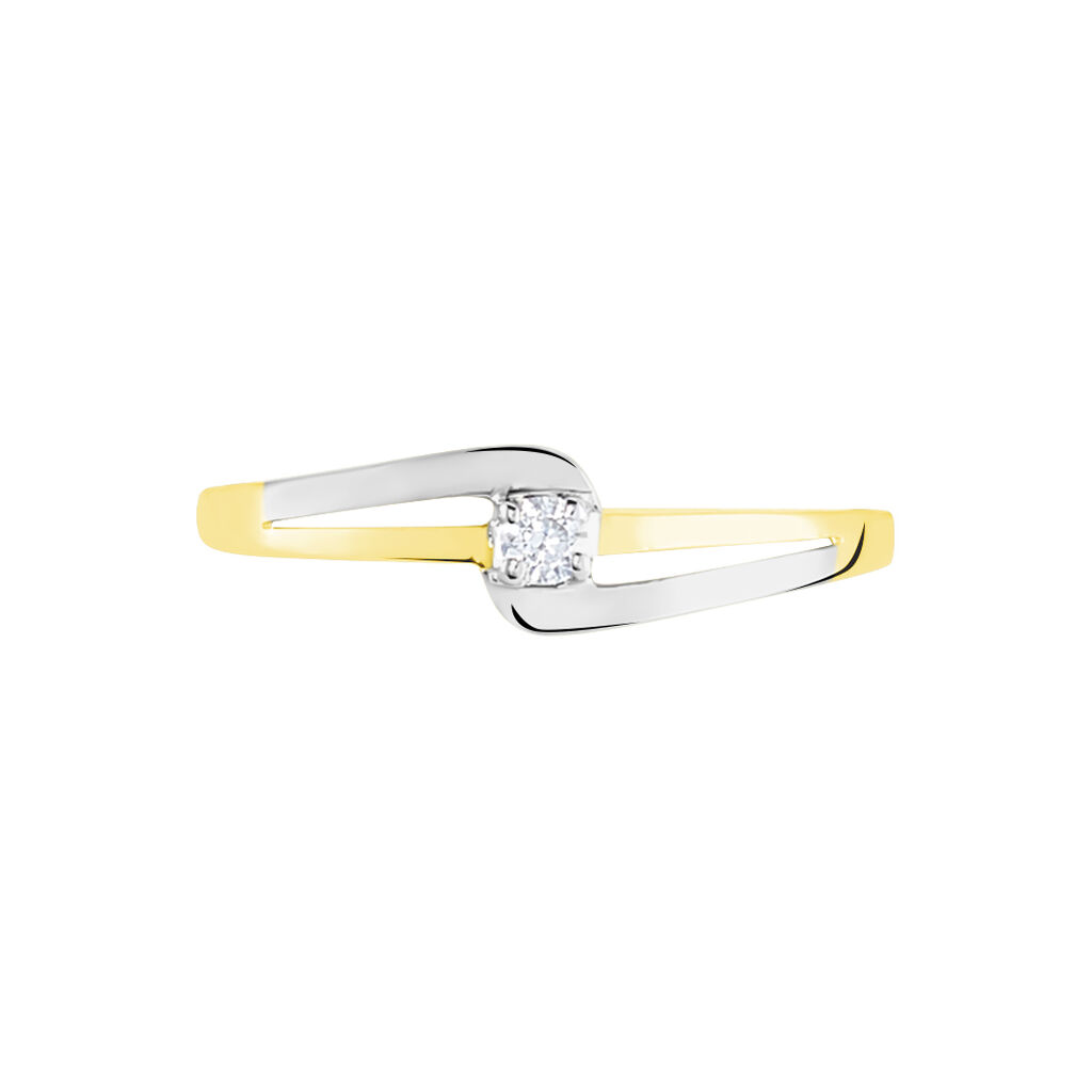 Bague Nesryne Or Bicolore Oxyde De Zirconium