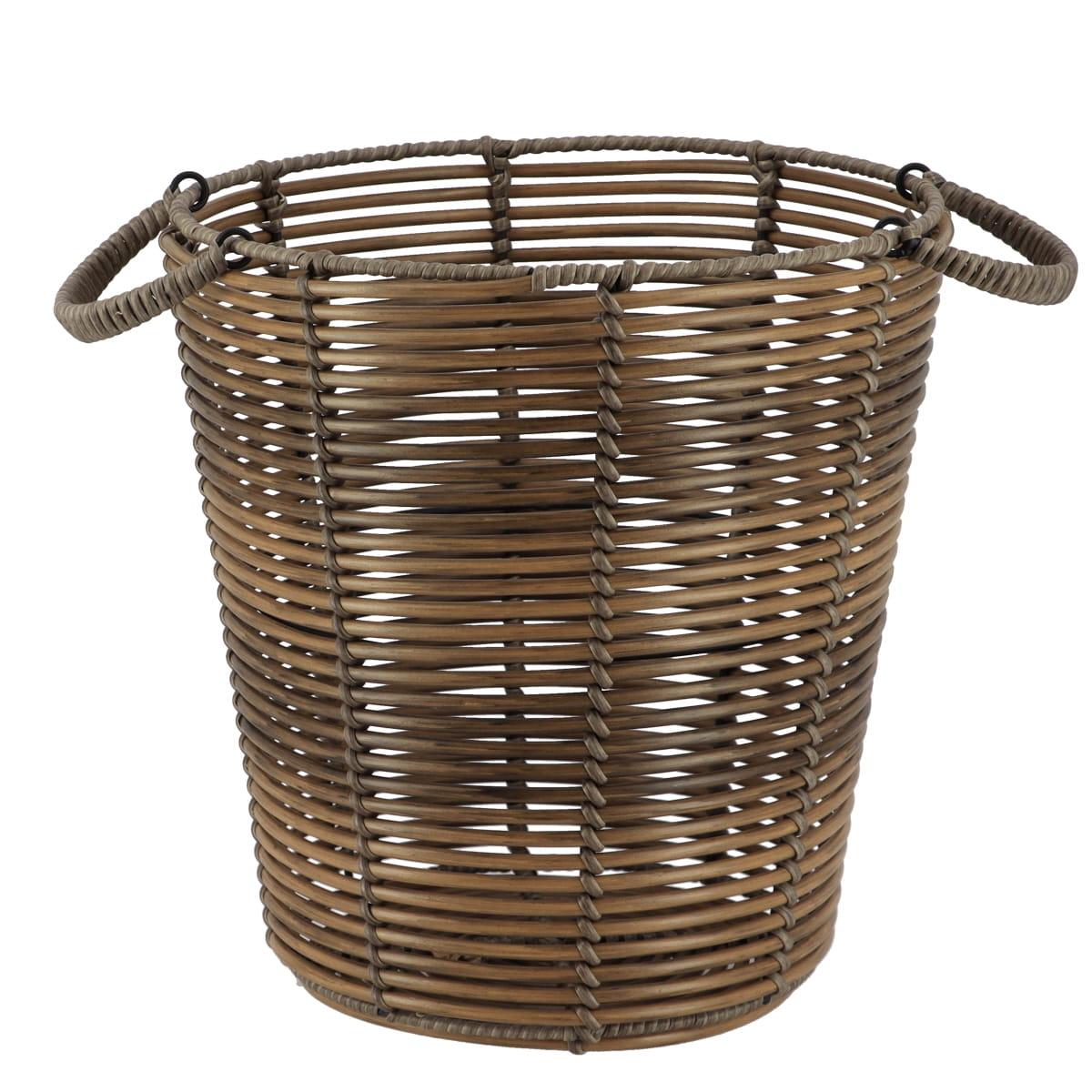 PANIERE A LINGE RECYCLE FACON ROTIN 30X31CM MARRON