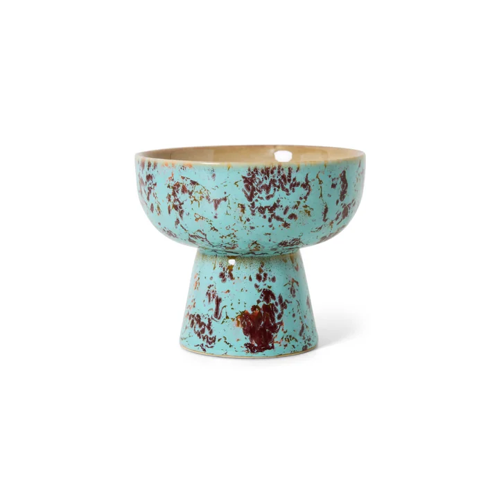 HKliving - 70's Tapas-Schale mit Fuss, Ø 11 cm, patina