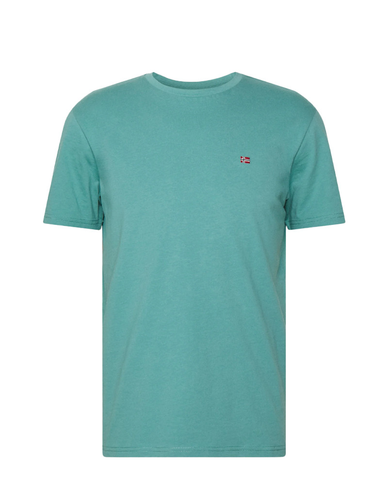 NAPAPIJRI T-SHIRT HOMME LOGO CŒUR SALIS CYAN