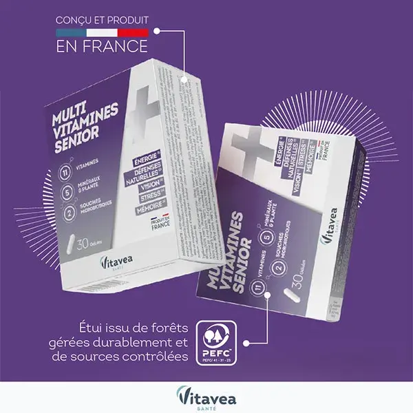 Vitavea Multivitaminas para Idosos: Energia, Visão e Memória - 30 cápsulas