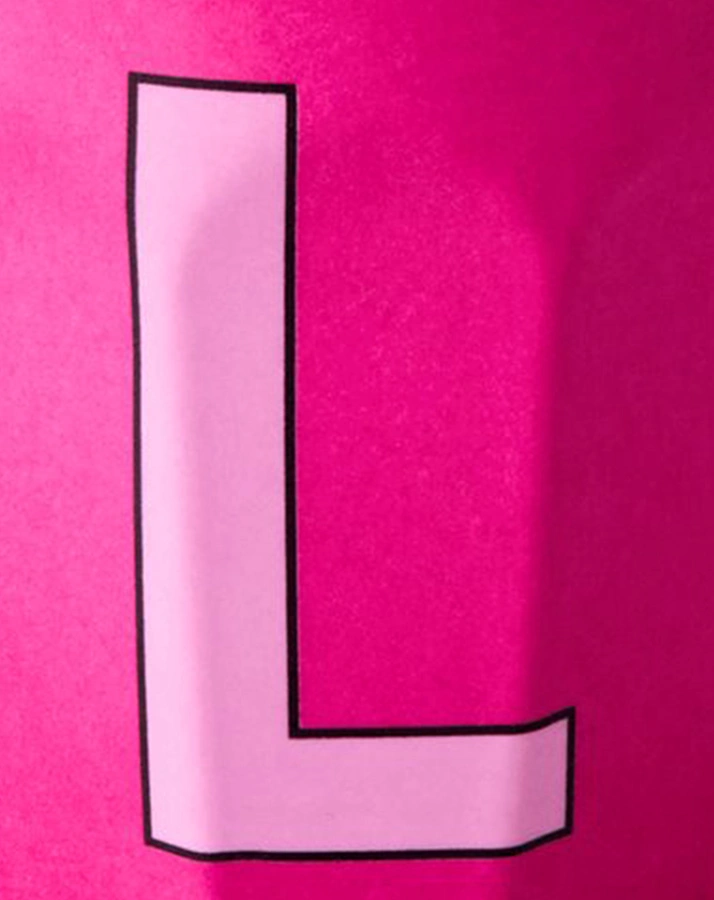 Melamin-Becher LETTER L - MEDIUM in fuchsia