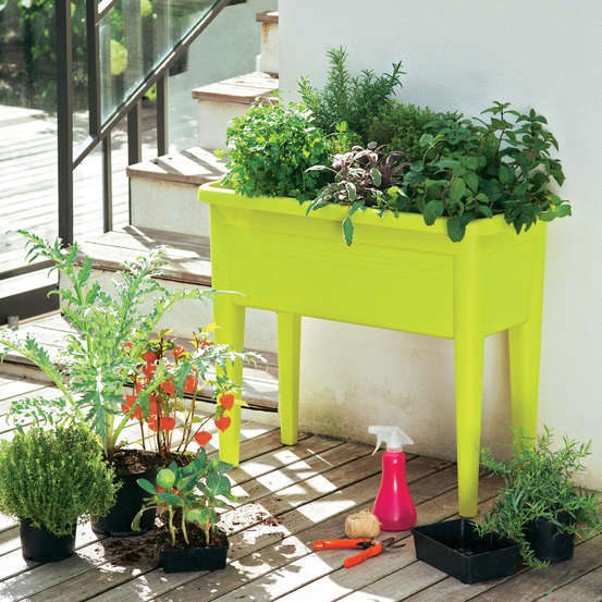 Potager sur pieds 'Green Basics', vert - L.75,5 x l.36,8 x H.65,1 cm